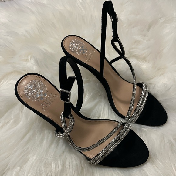 Vince Camuto Luanna Rhinestone Strappy Stiletto Sandals Heels - Sz 8.5 - NWT NIB - Picture 8 of 9